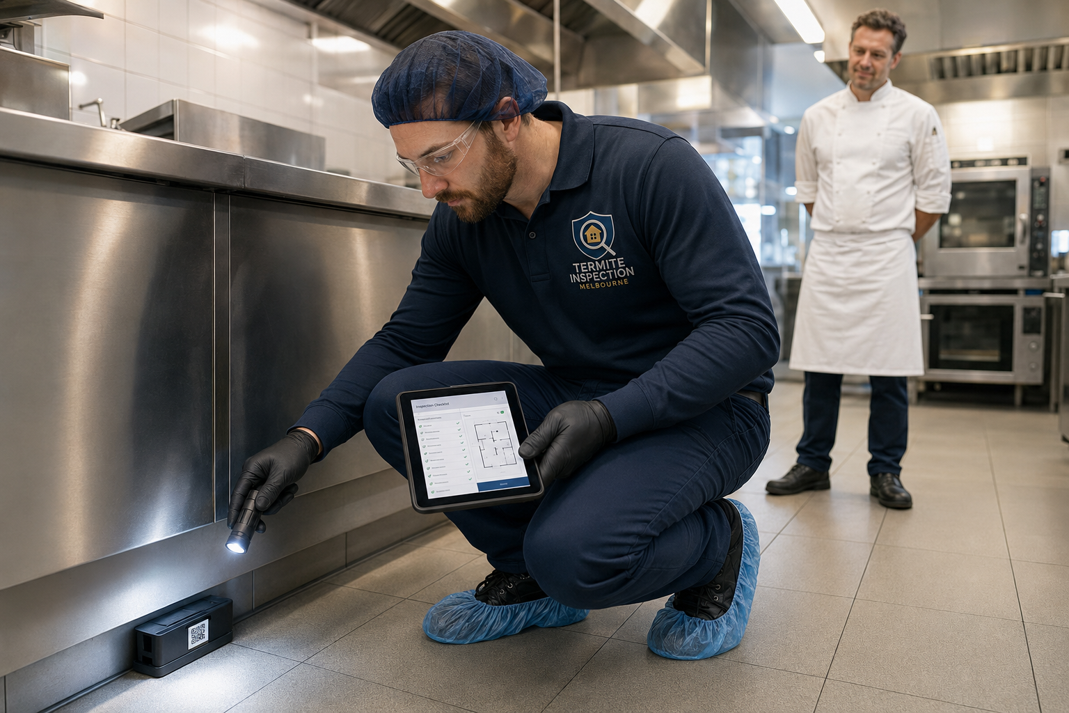 Professional restaurant and cafe pest control service in a Melbourne commercial kitchen