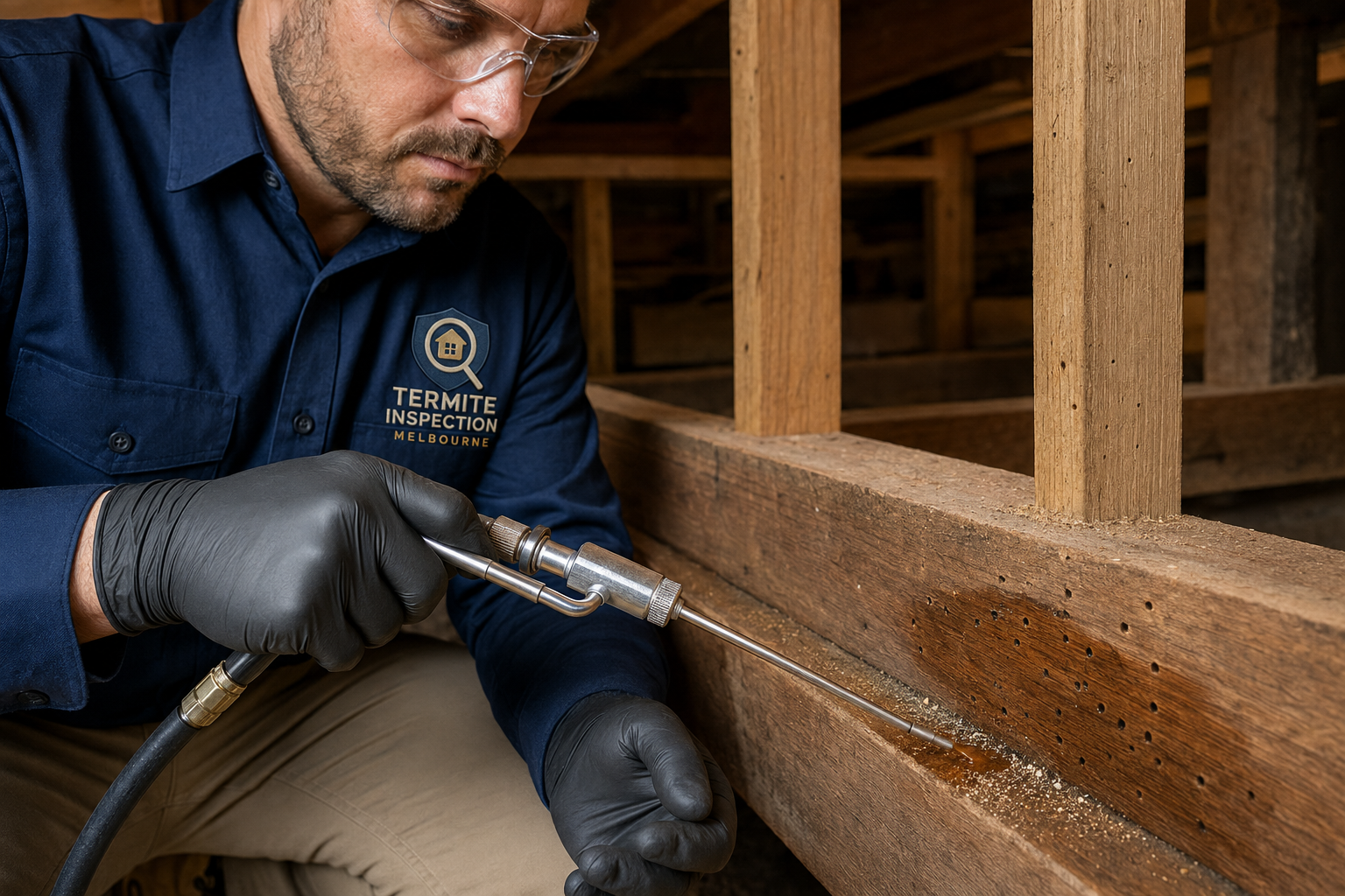 Wood borer and termite timber damage identification in a Melbourne property